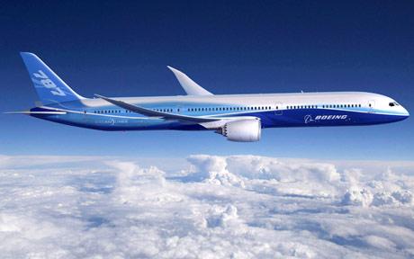 Boeing 787 Dreamliner em voo. Boeing 787 Dreamliner em voo.