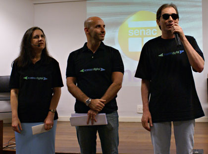 Lêda, Horácio e MAQ no dia do lançamento